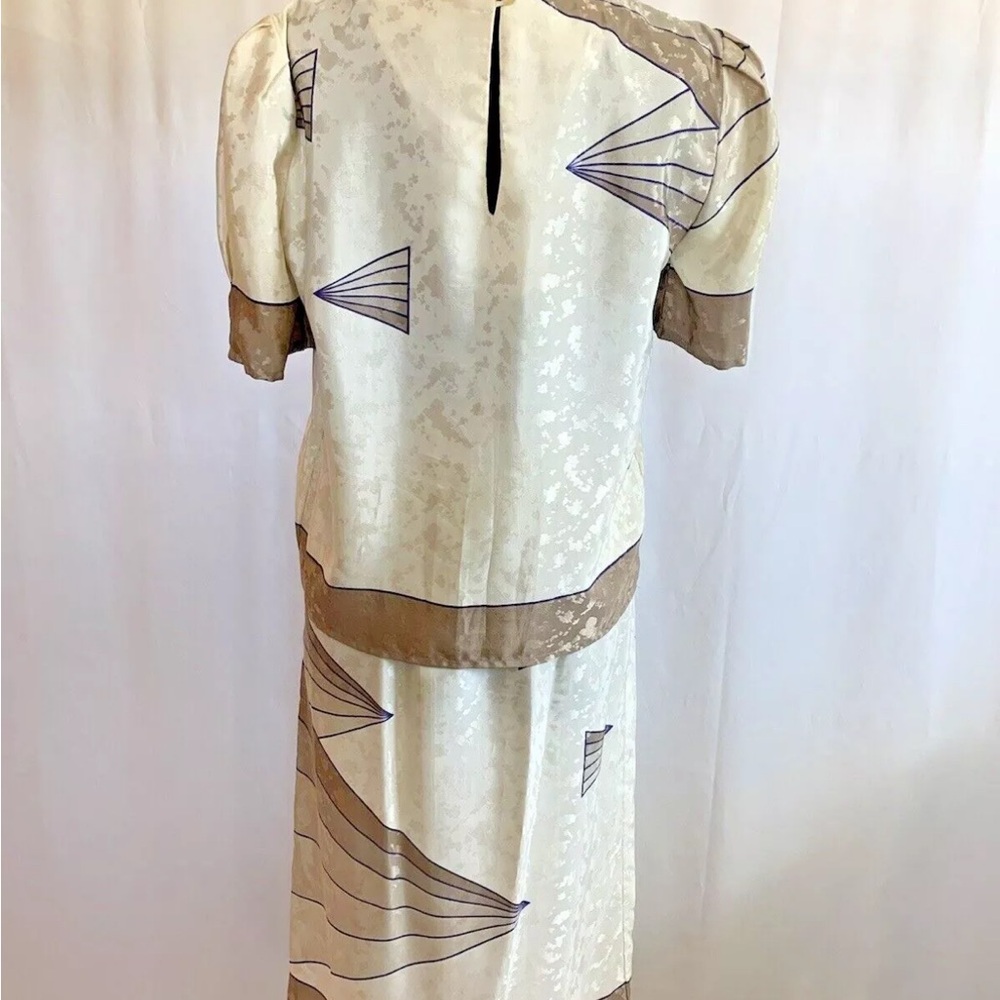Vintage 1980s Hal Ferman Skirt Top Set - size Medium - Picture 5 of 6